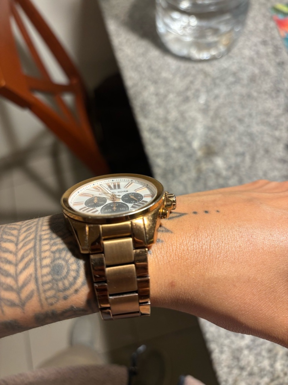 Michael Kors Rose Gold and White Chronograph Bracelet Watch - Picture 4 of 7